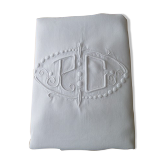 Old sheet monogrammed wire RC 1.85 X 3.20 m