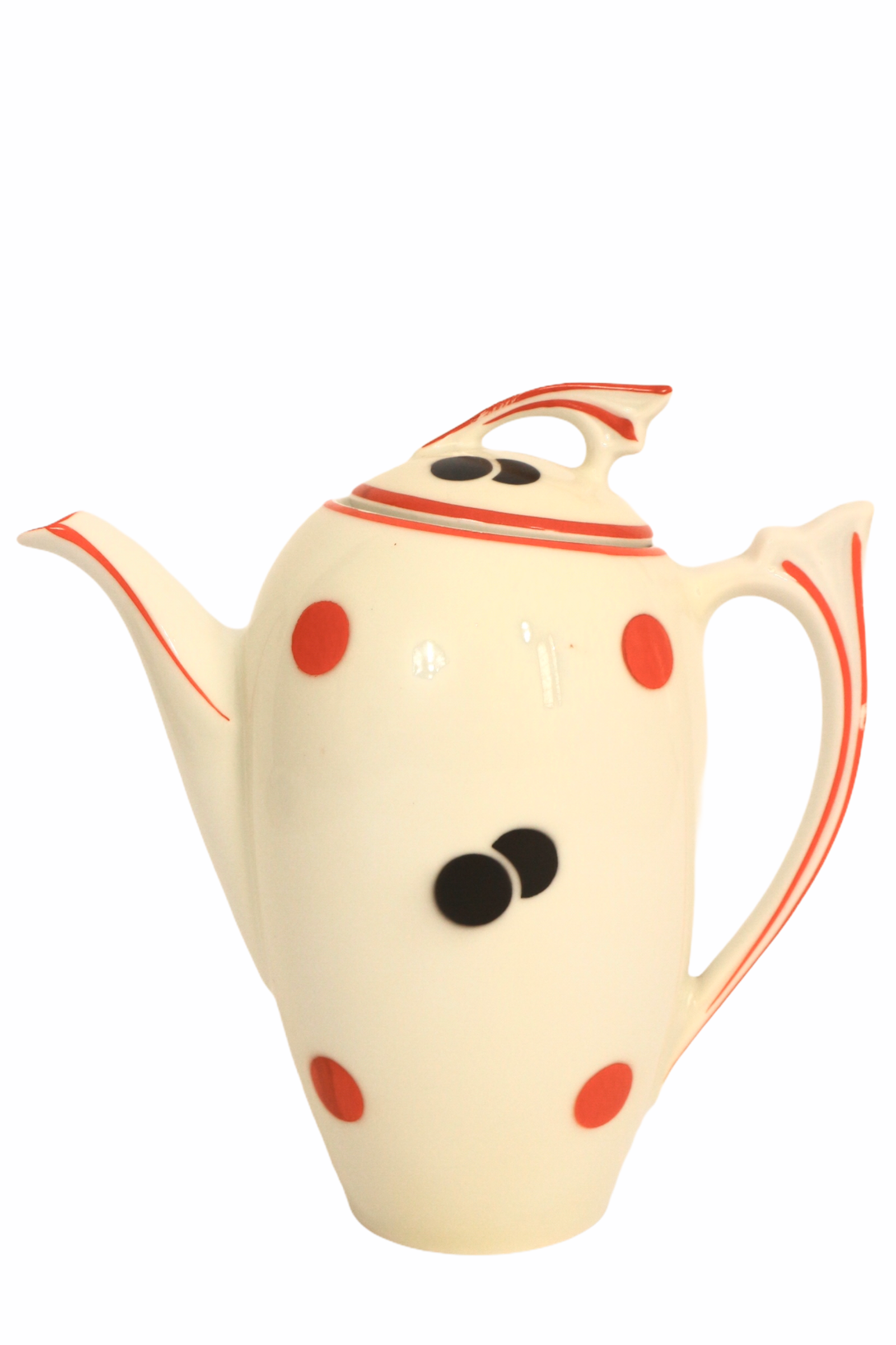 Teapot 50s black and red Bavaria