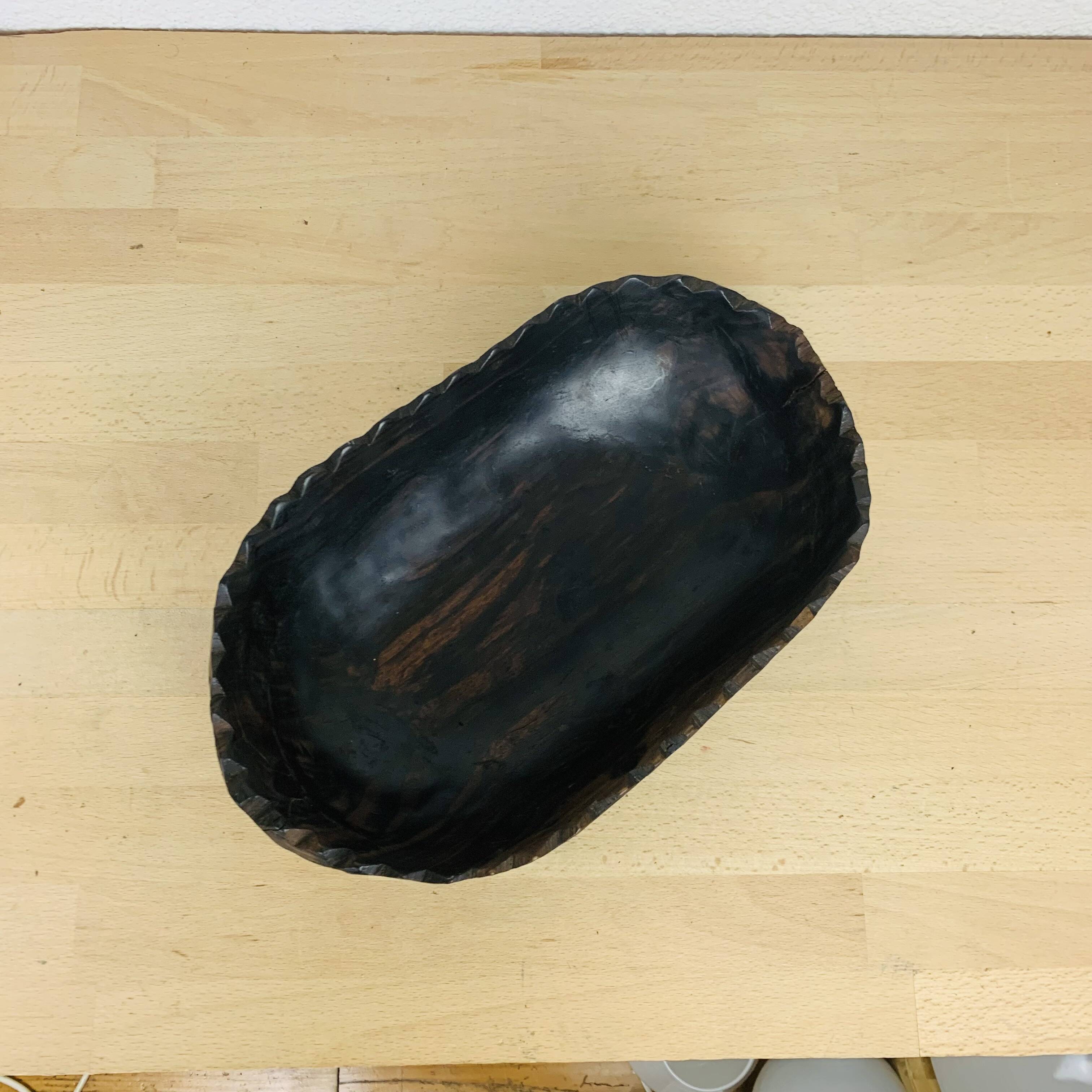 Ethnic style wooden fruit bowl