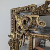 Golden wooden mirror with moulding from the Napoléon III period.