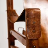 Hungarian calf leather lounge chair and ottoman, set of 2