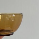 4 vintage amber glass cups