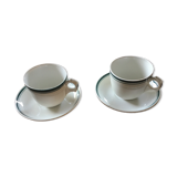 Cup and saucer Sarreguemines iron earth