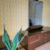 Mid-Century Wooden Dresser Sideboard with Detachable Mirror: 1970s Vintage