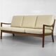 3-Seater Senator Sofa in Leather and Teak by Ole Wanscher for Cado, 1977