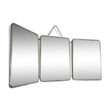 Vintage triptych barber mirror / dive 58x24cm