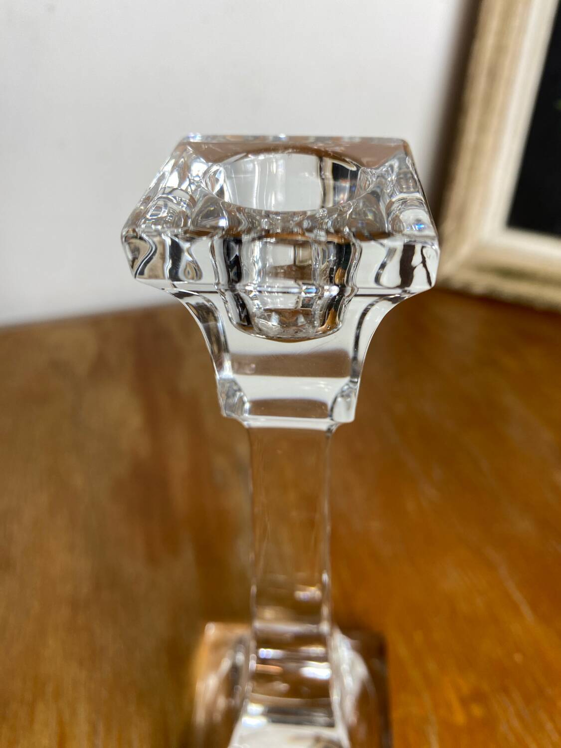 Pair of crystal candlesticks, Villeroy & Bosh