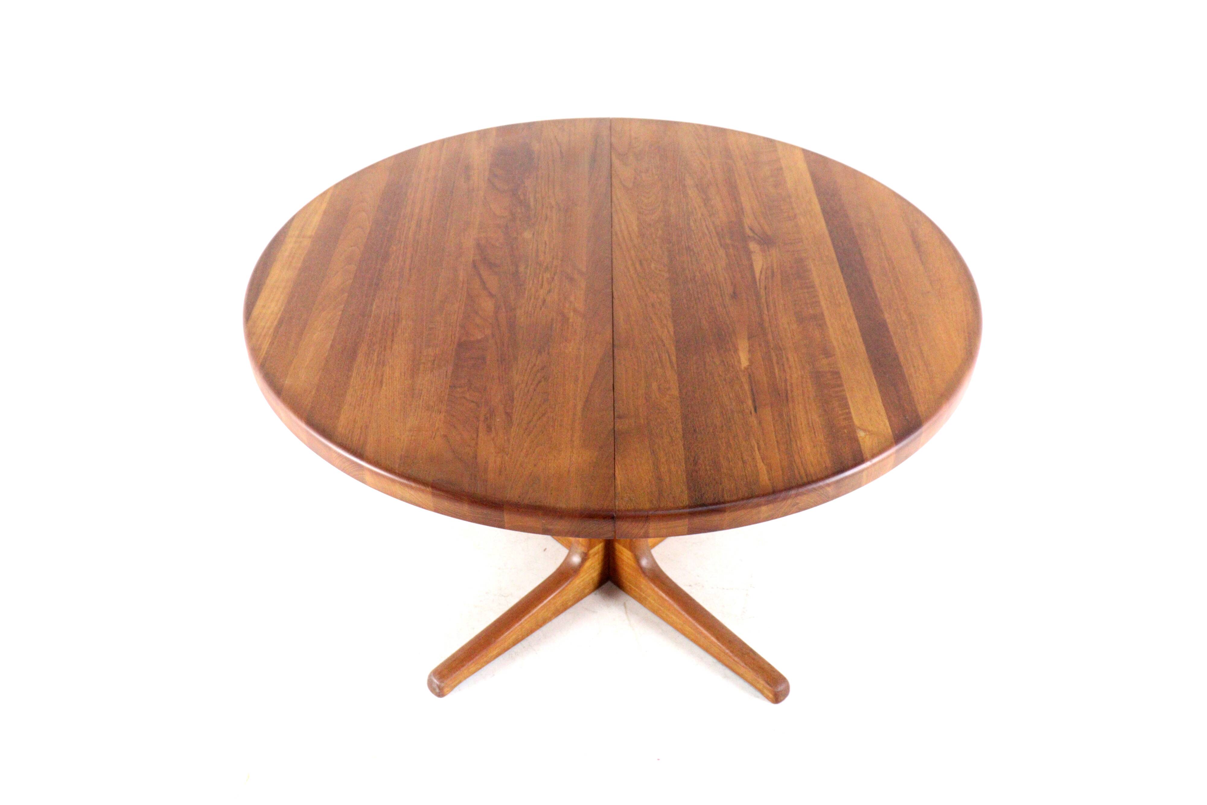 Table à manger extensible ronde 'Arden' 2x - teck - style mid-century moderne