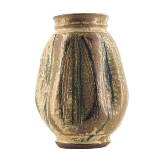 Vintage ceramic vase in earth tones, from Denmark