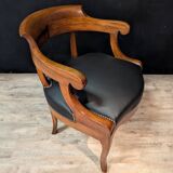 Walnut office chair – Restoration period – 19th century