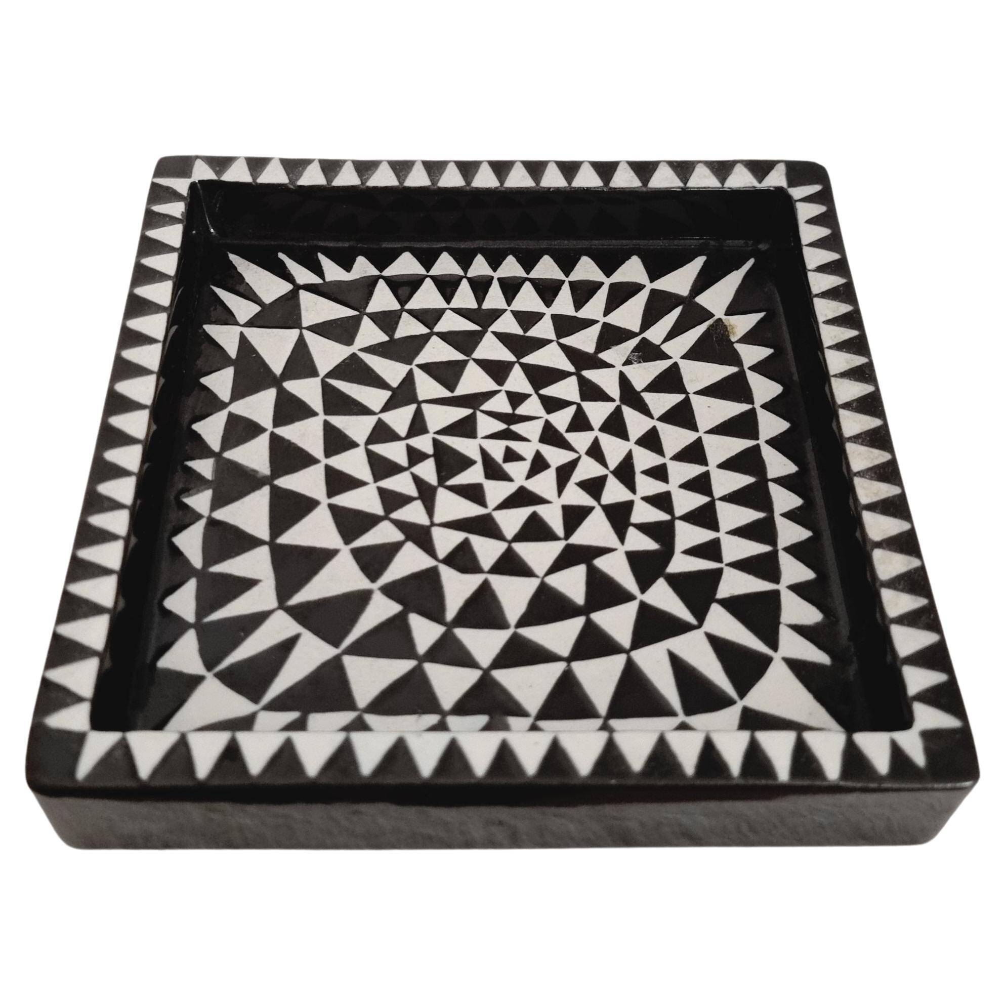 Stig Lindberg, ceramic plateau/ashtray DOMINO, Gustavsberg, Scandinavian Modern