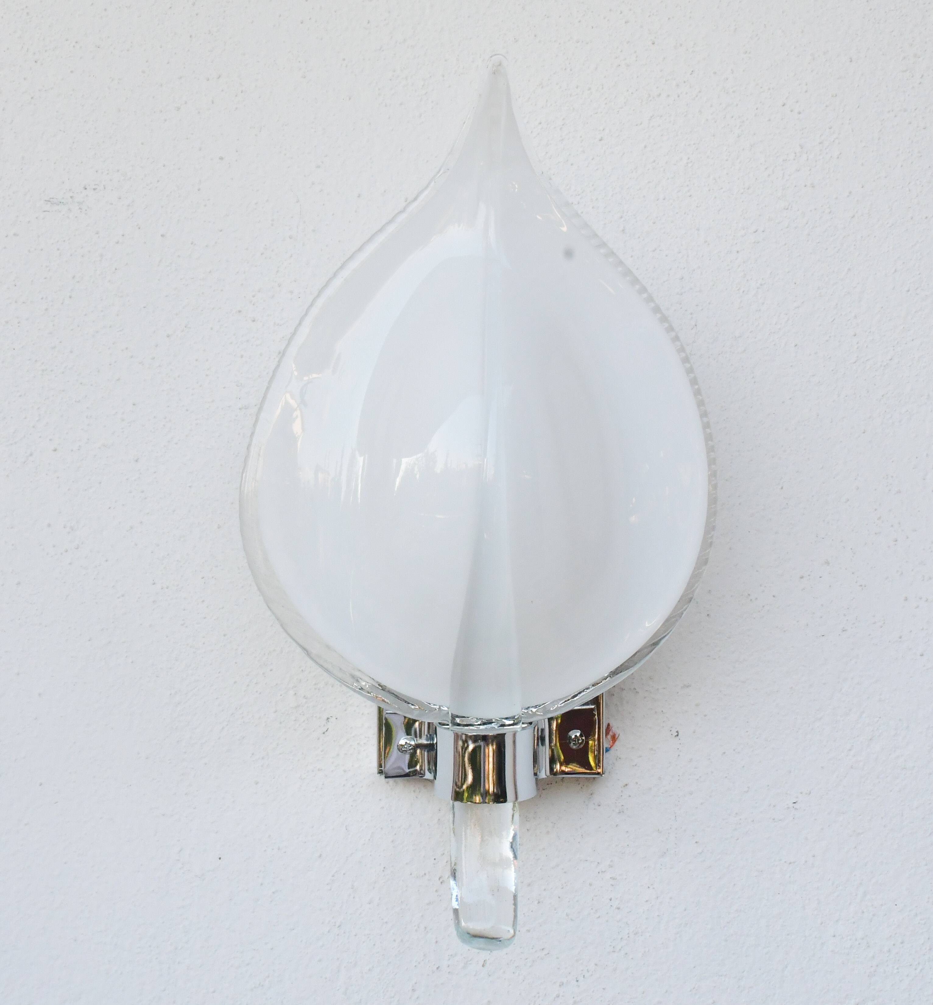 Set of 2 Murano wall lights by Franco Luce, 1970s