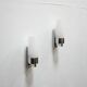Pair of vintage metal and opaline wall lamps