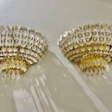 Set 4 crystal wall light gilded structure