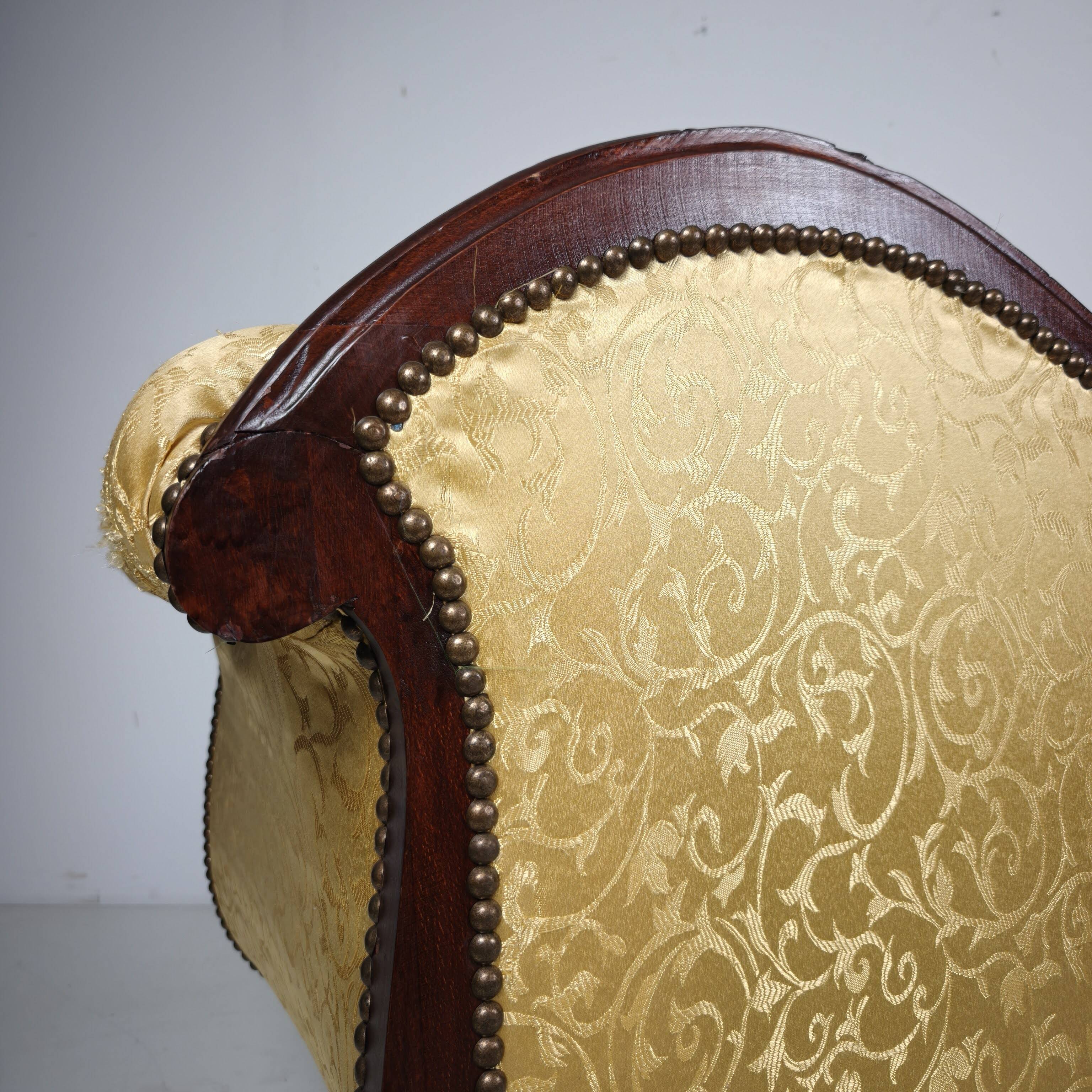 Chaise longue en noyer français, 19e siècle
