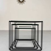 Lot of 3 vintage 1970s design nesting coffee tables by Max Sauze.