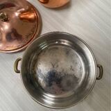 Antique solid tin-plated copper set – French manufacture – Gaillard