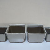Lot de 4 pots à cactus ou succulentes carrés en céramique