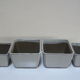 Set of 4 square ceramic cactus or succulent pots