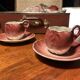 Duo de tasses bouton de rose – Luneville