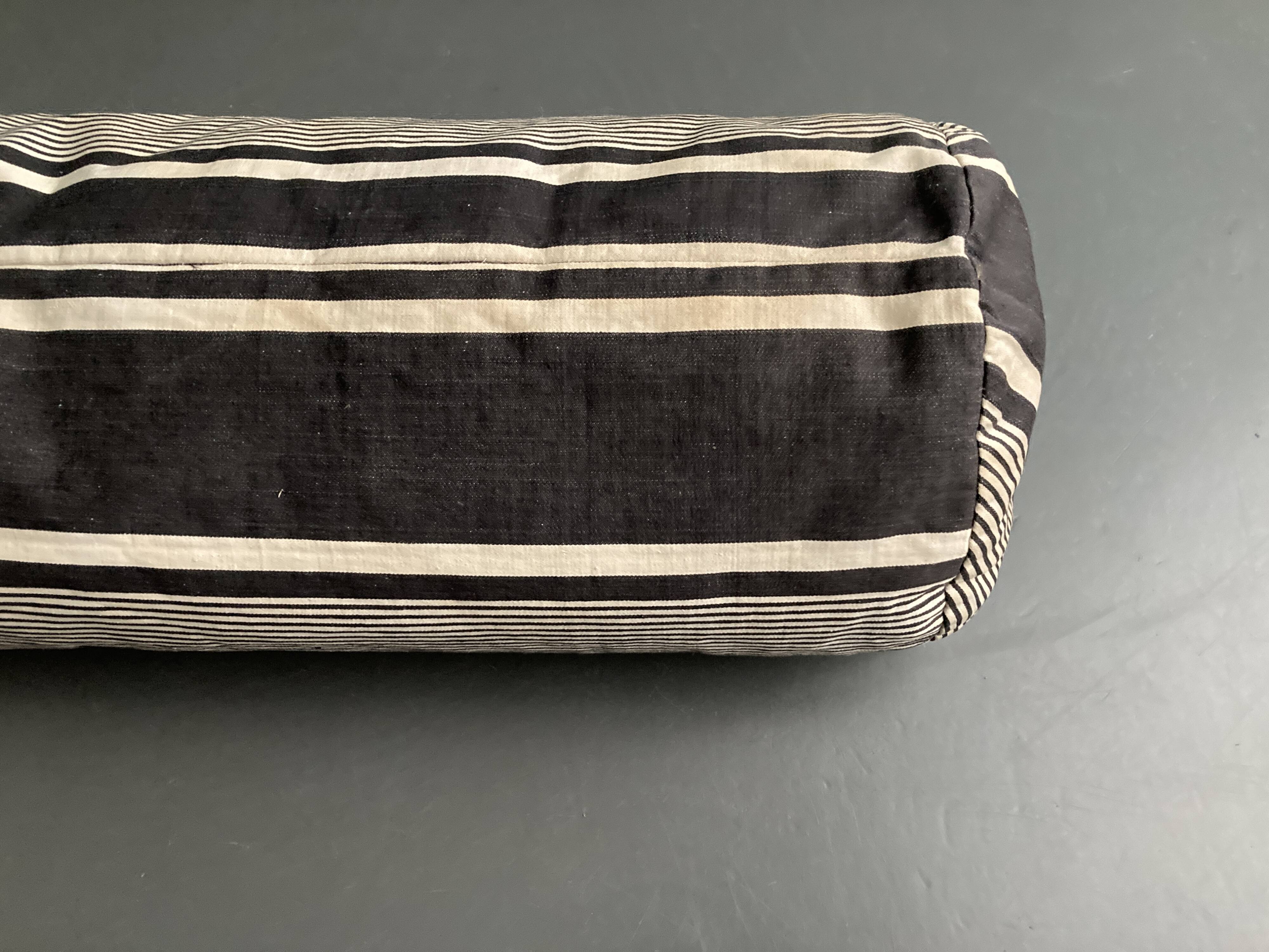 Coussin en toile ticking 19e à rayures matelas 80cm