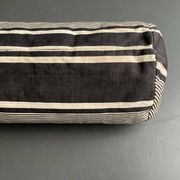19th century ticking canvas cushion with stripes, 80cm mattress