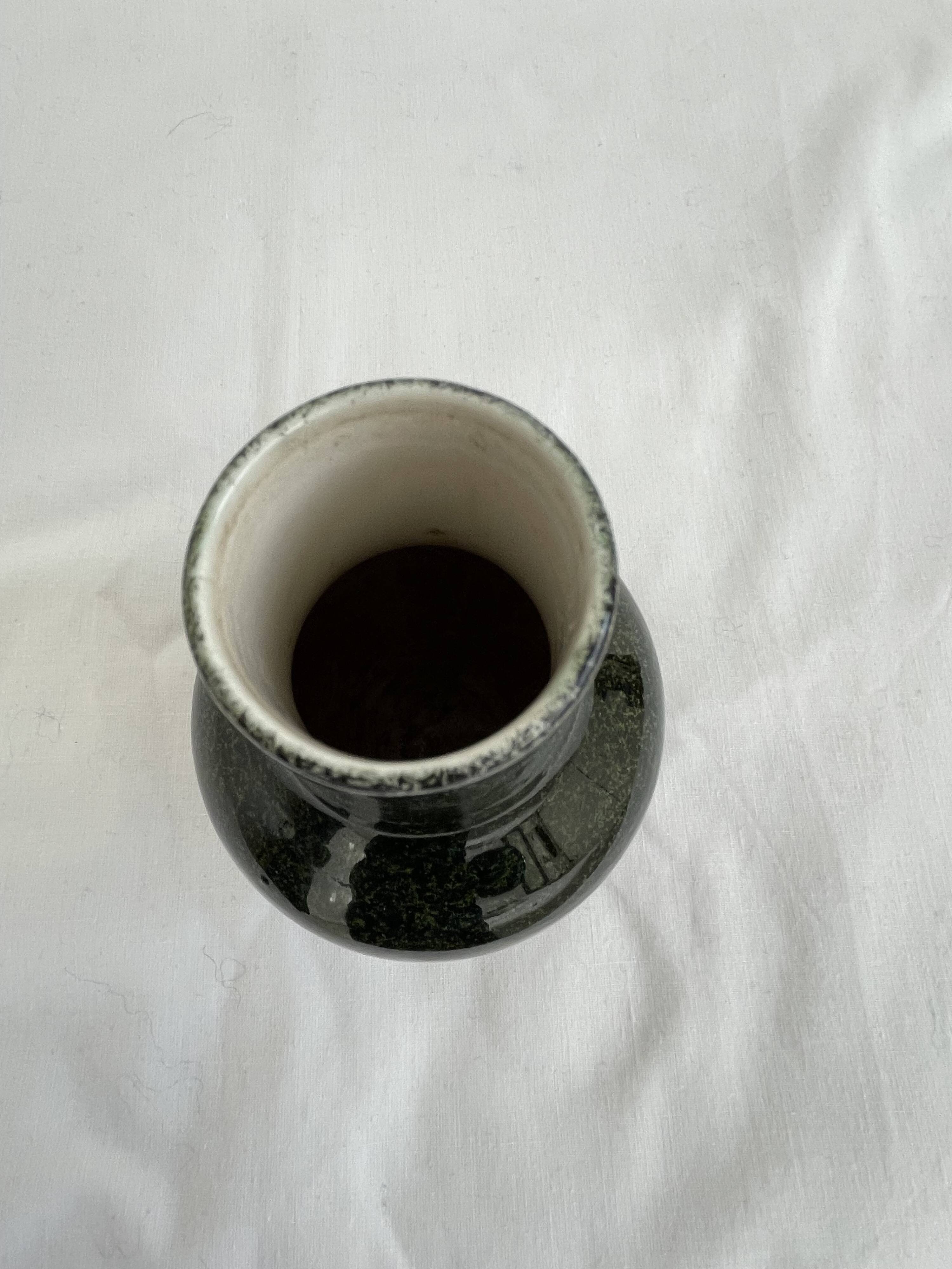 Vase, Sèvres glazed earthenware, glaze, speckled green, spotted, Miletus, 19th century, elegant, decorative