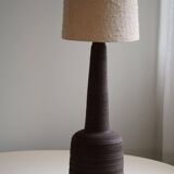 Tall decorative floor lamp in organic ceramic, mid-century Danish, 1970s.