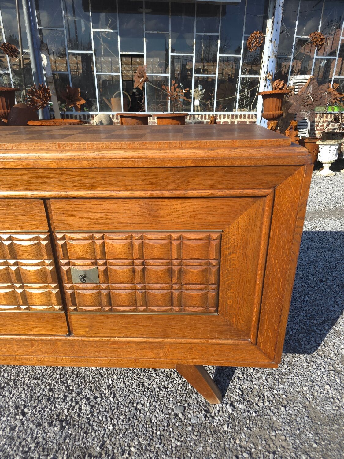 Enfilade with 3 Art Deco doors from the 1950s in oak.
