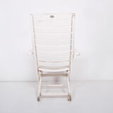 Garden chaise longue with footrest