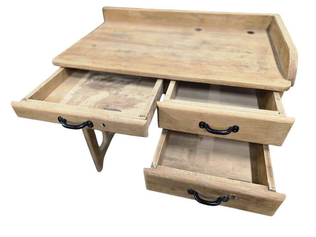 Vintage industrial wooden side table/desk