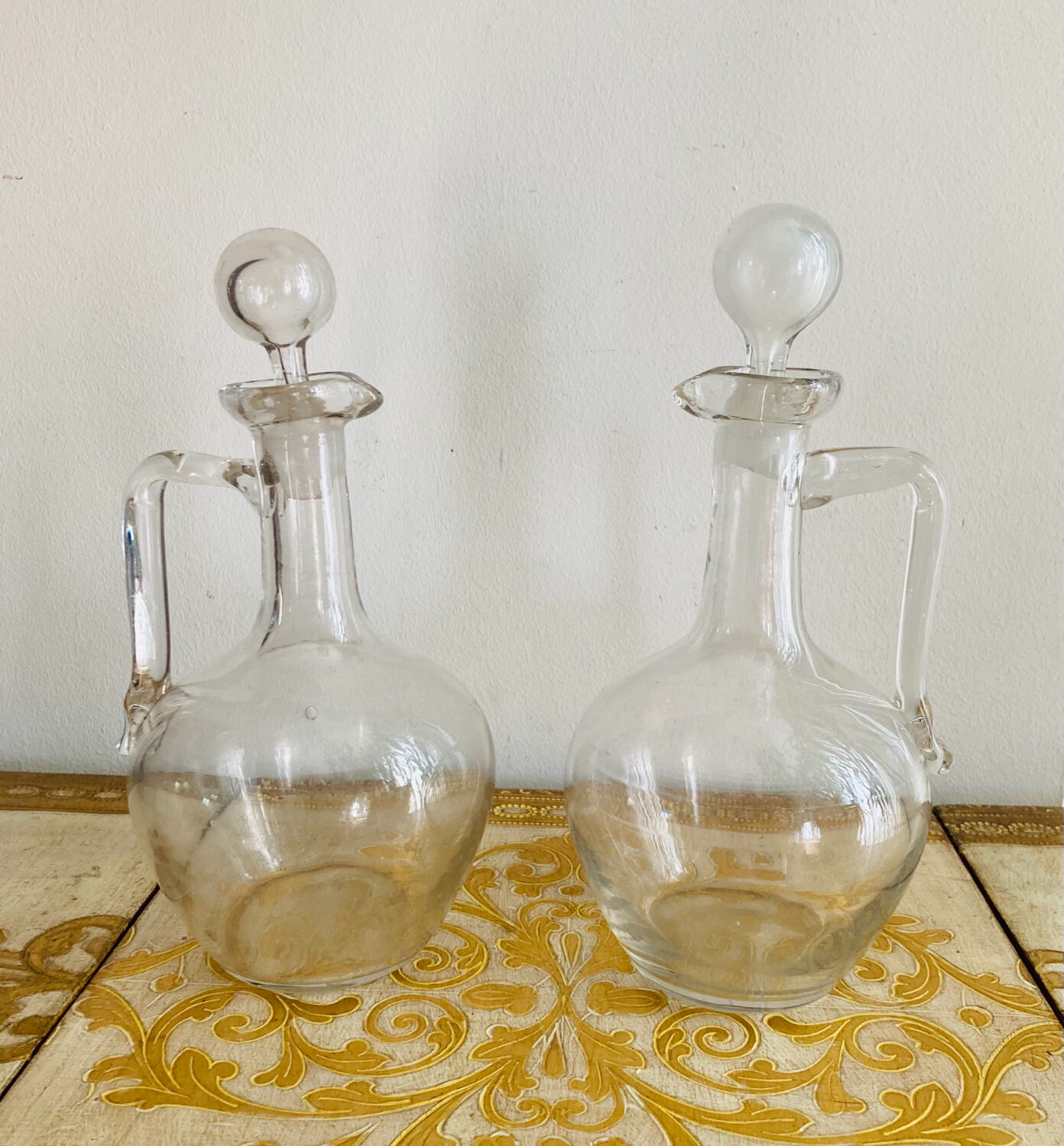 Pichets où carafons à vins en verres époque XIXe