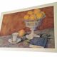 Old watercolor painting with oranges