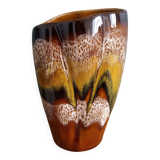 Sarreguemines Digoin flamed ceramic vase
