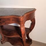 Napoleon III period console in walnut and marble tray
