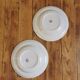 Vintage mismatched yellow and gold soup plates