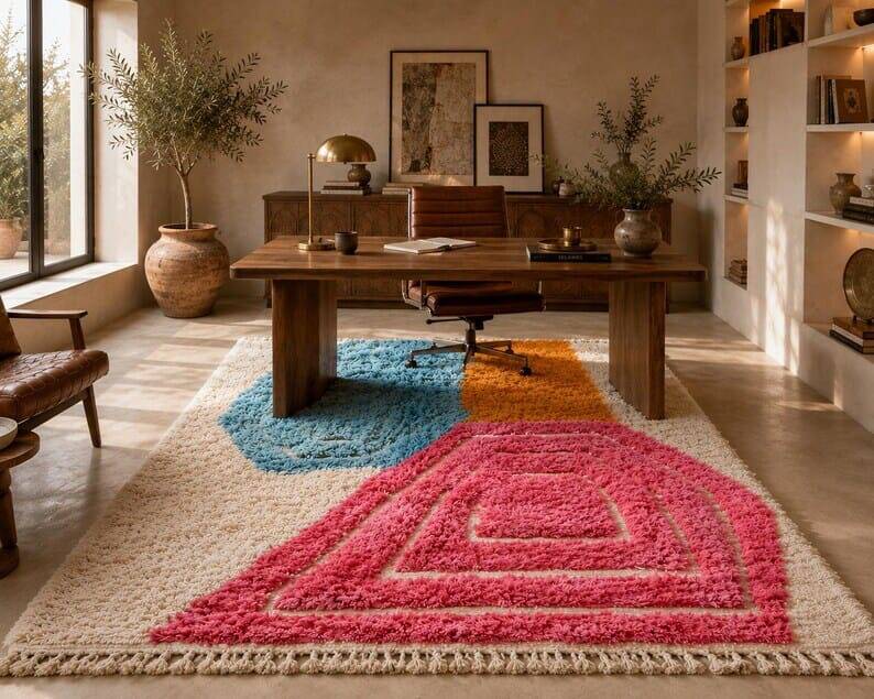 Moroccan wool rug 2/3 m
