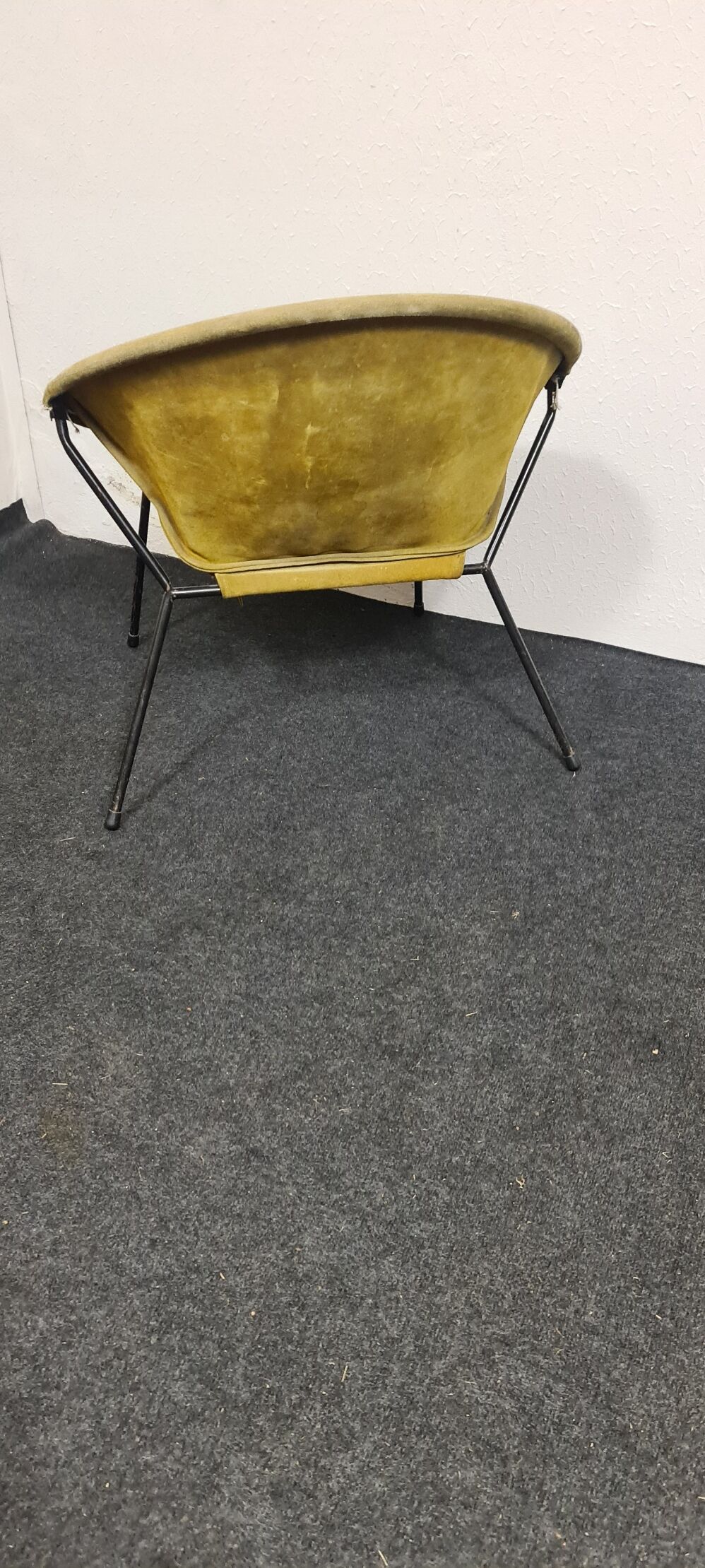 Vintage leather folding balloon chair