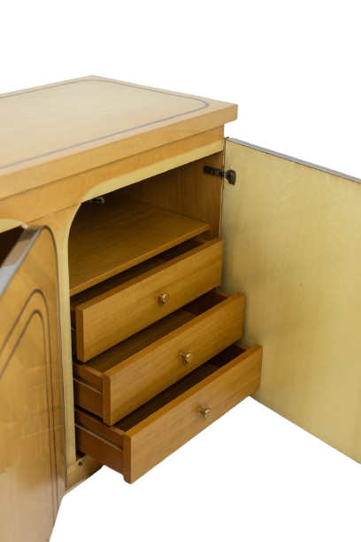 Four-door birch wood enfilade. 1970s.