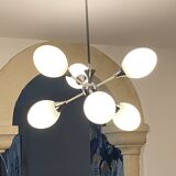 Chandelier "sputnik". 1970. 6 globes. space age