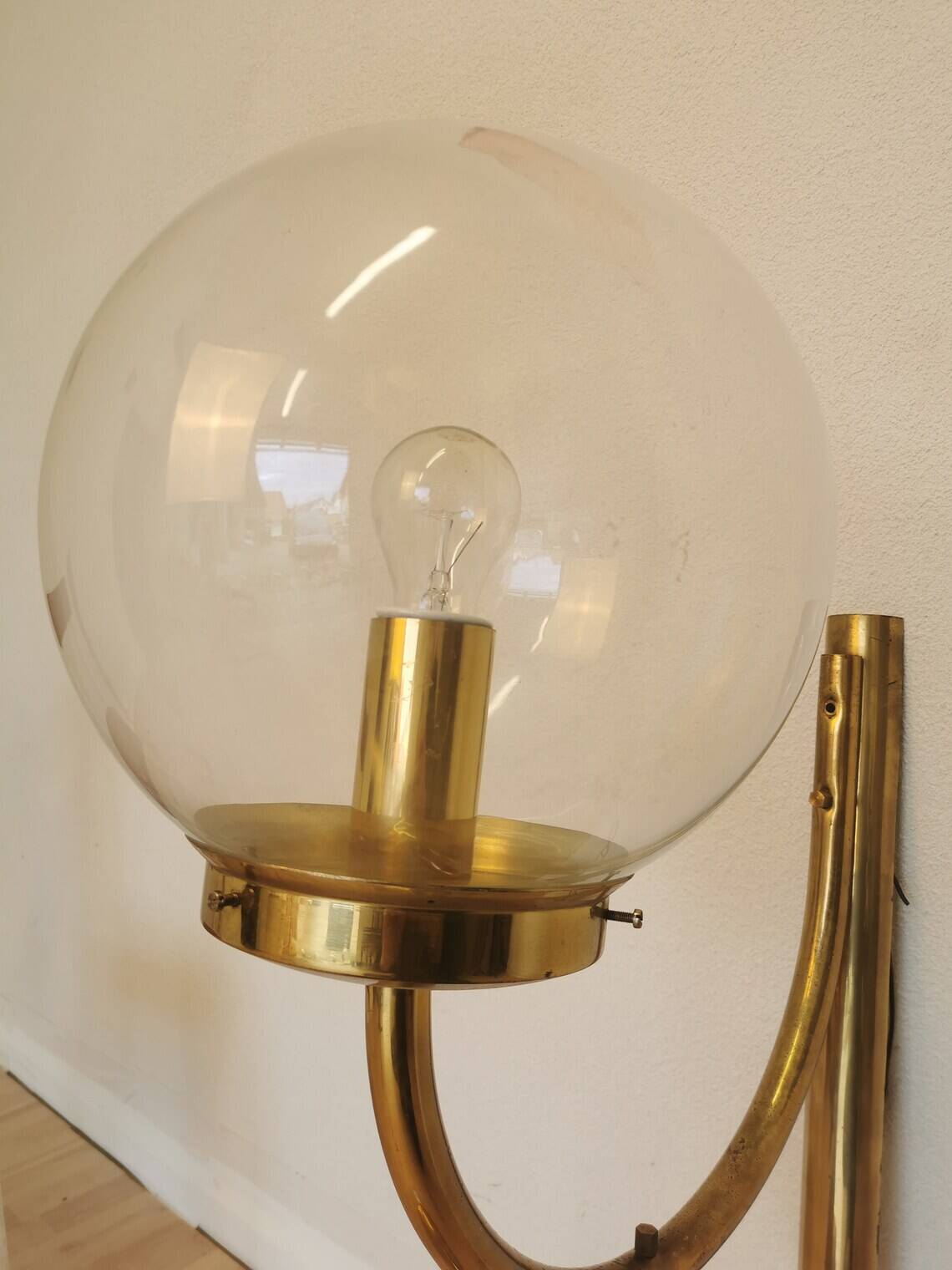 Extra Large Vintage Brass Wall Lamp: Mid-Century Italian Lighting