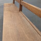Large oak bench with back