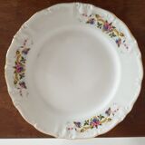 Assiettes à dessert et plat porcelaine fleurs service à dessert