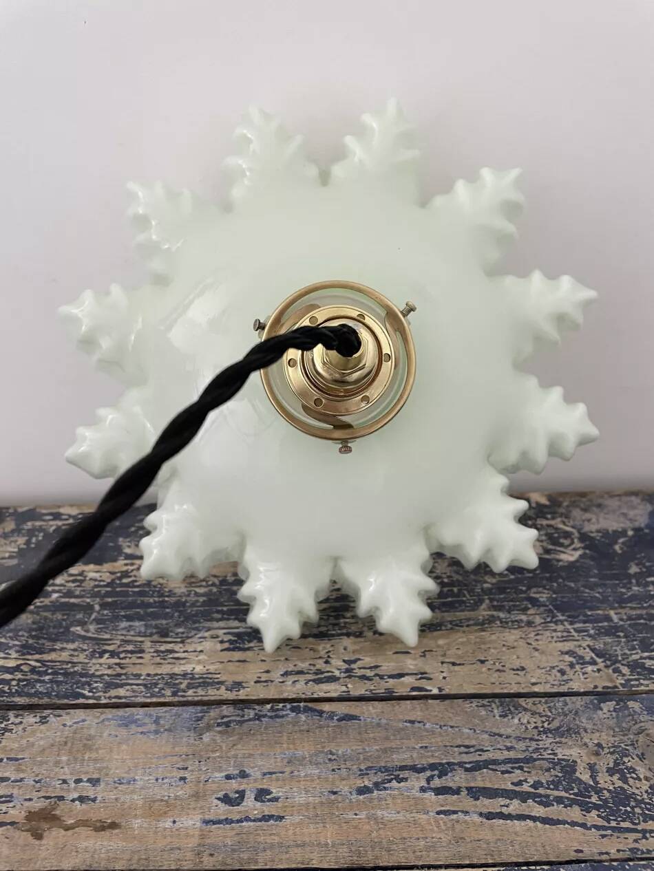 Vintage green opaline pendant light