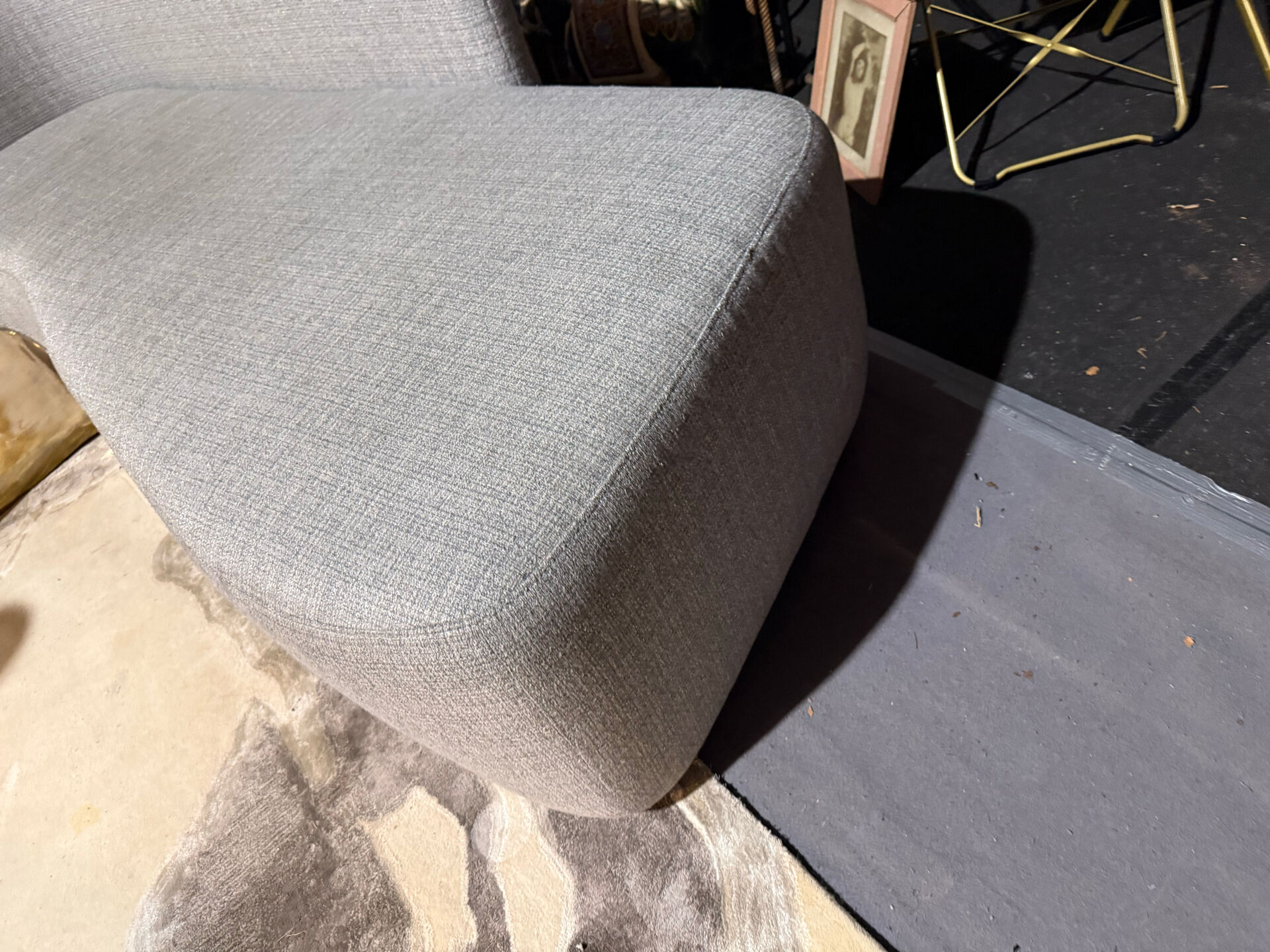 Sofa design fabric and brass