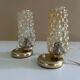 Pair Vintage  Lamps, Bedside, Bubble Glass