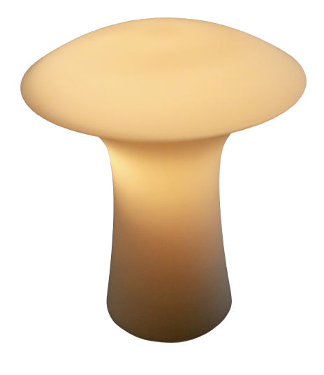 Milk glass mushroom lamp