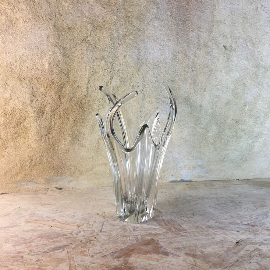 Free-form Daum style crystal vase