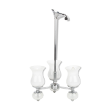 Lustre 3 tulipes en verre opaline blanches