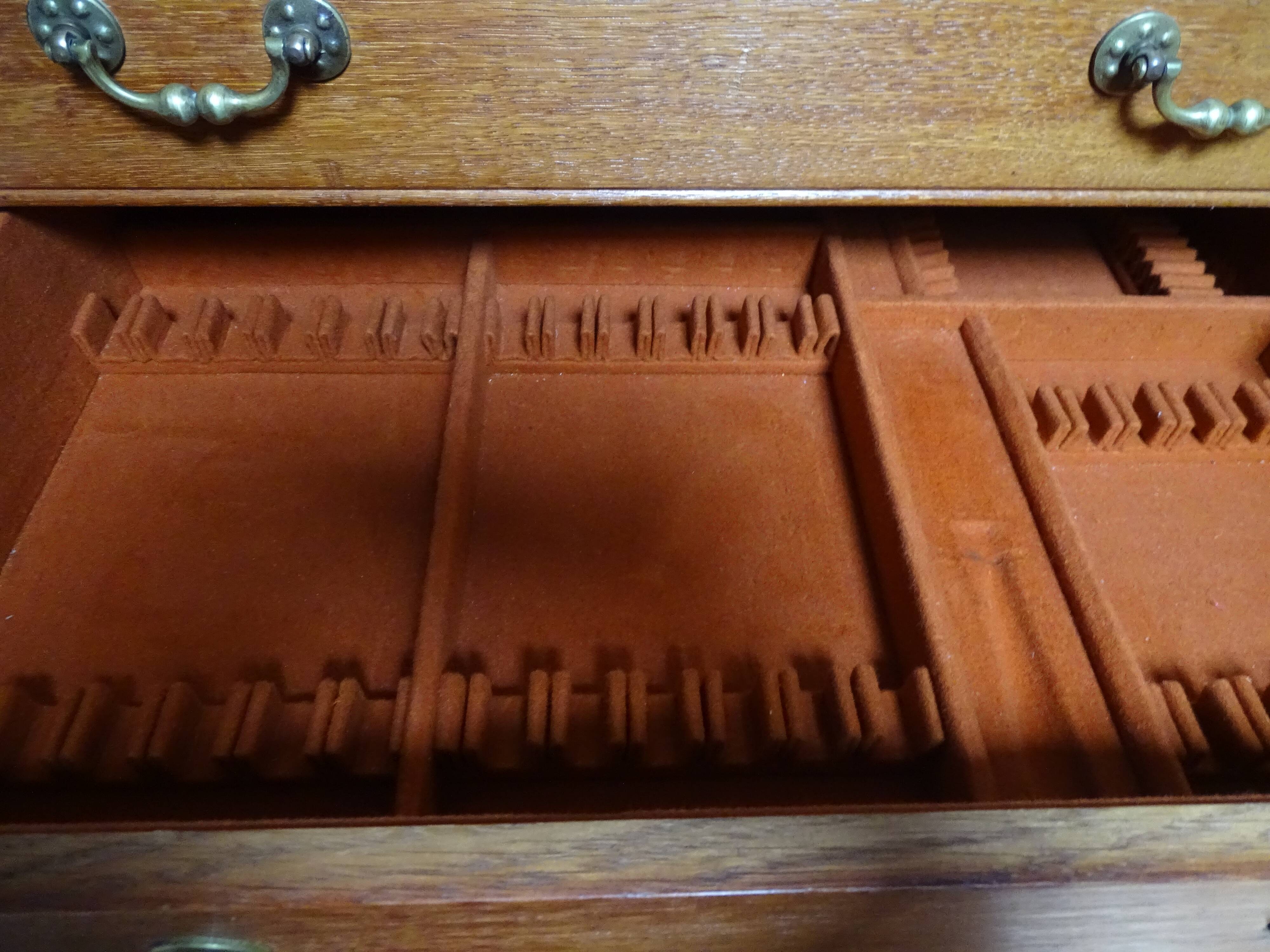 Old oak silversmith cabinet